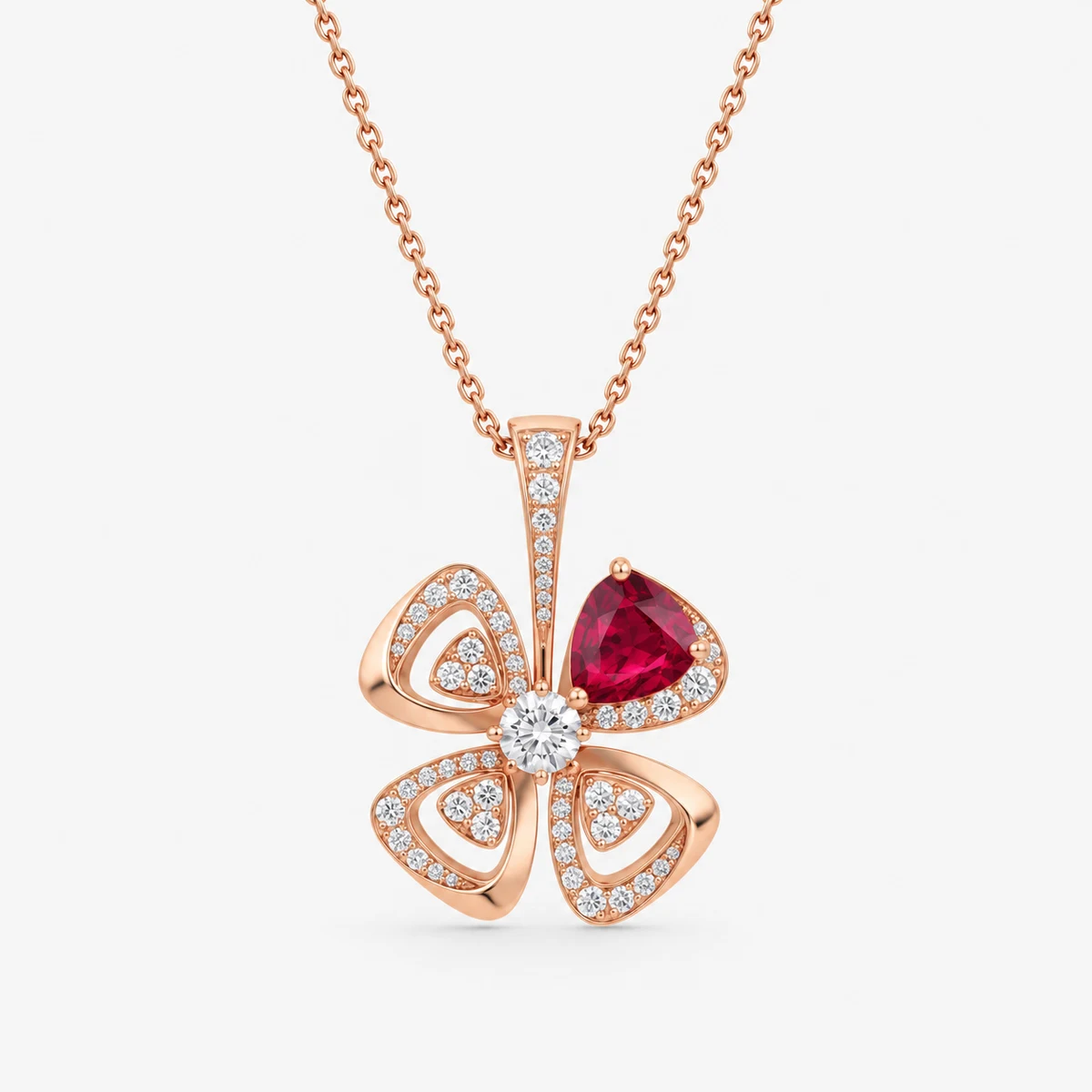 Pétale Ruby Diamond Pendant